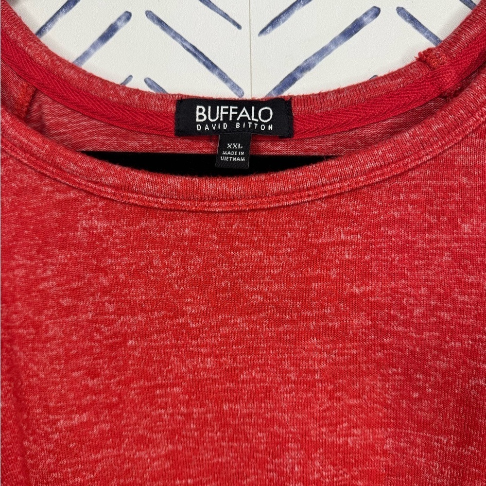 Buffalo David Bitton long sleeve slub knit top organic heather red -xxl - Picture 5 of 6